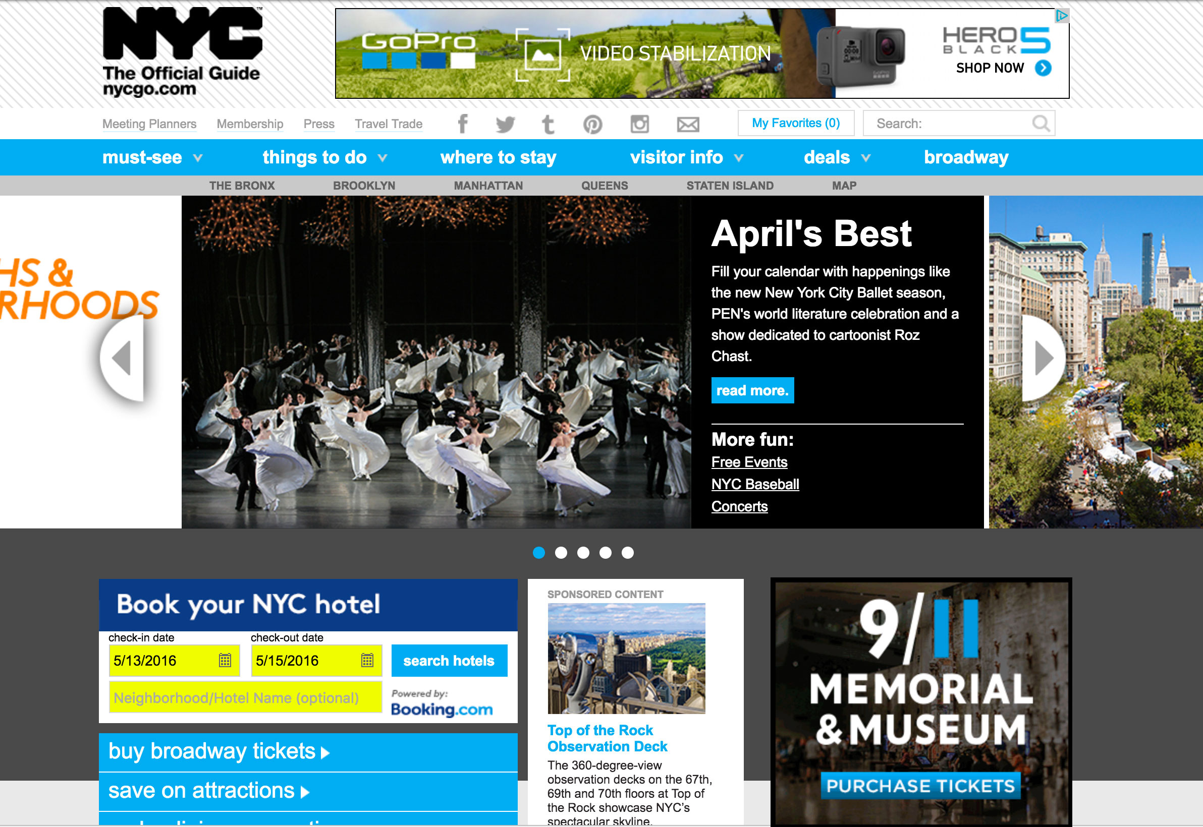 NYCgo.com website before relaunch